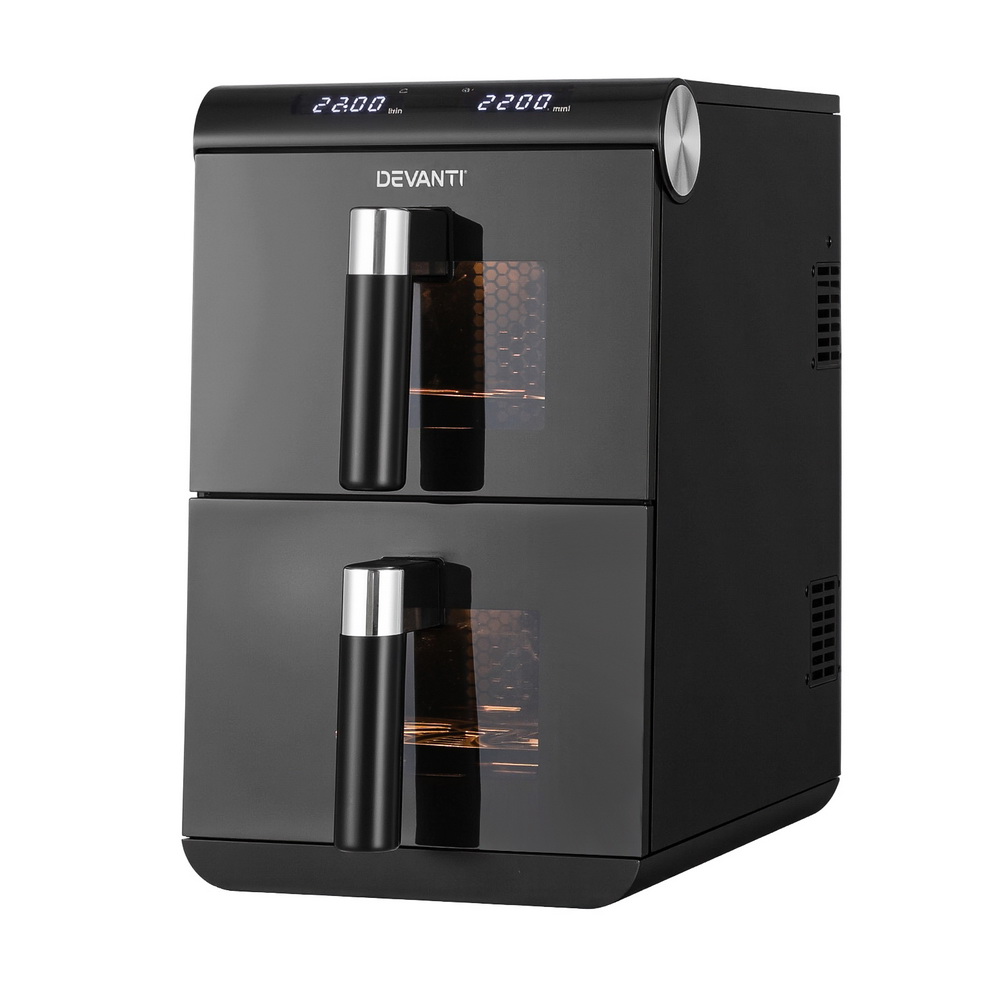 Devanti 11L Dual Zone Air Fryer Oven In Black – Great Shop Devanti 11L Dual Zone Air Fryer Oven In Black - Image 2