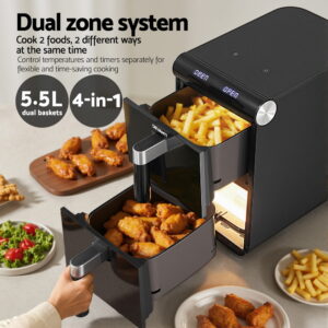 Devanti 11L Dual Zone Air Fryer Oven In Black – Great Shop Devanti 11L Dual Zone Air Fryer Oven In Black Product Image Great Shop