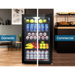 Devanti 115L Bar Fridge Glass Door W/Light Black – Great Shop Devanti 115L Bar Fridge Glass Door W/Light Black Product Image Great Shop