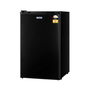 Devanti 110L bar fridge black gloss finish matte frame standing upright