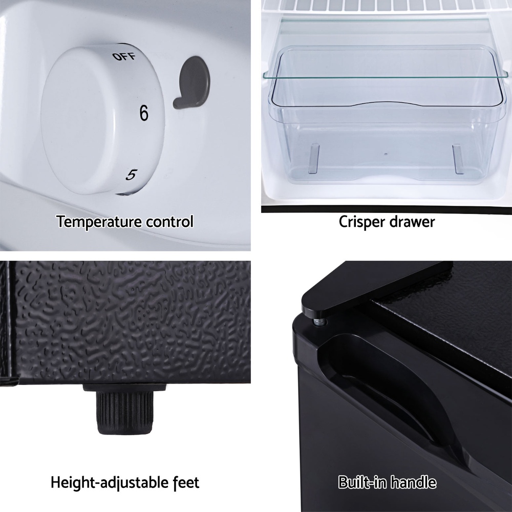 Devanti 110L Bar Fridge Black Compact Drinks Chiller – Great Shop Close Up Of The 6 Speed Adjustable Temperature Control Dial Inside A Bar Fridge
