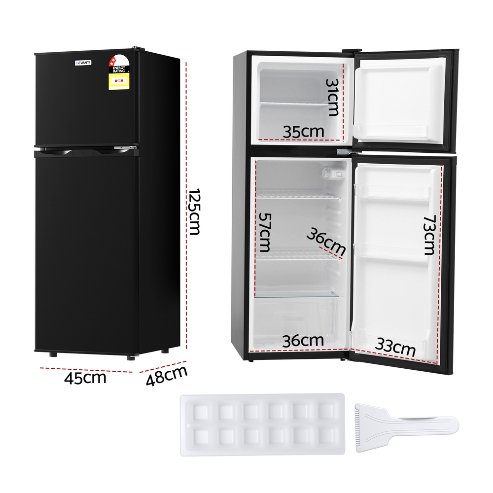 Devanti 122L Two Door Bar Fridge With Freezer Black – Great Shop Devanti 122L Two Door Bar Fridge With Freezer Black - Image 3