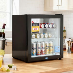 Devanti 40L Glass Door Mini Bar Fridge Cooler Black Product Image Great Shop