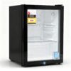 Devanti 56L Bar Fridge Glass Door Mini Countertop Cooler In Black