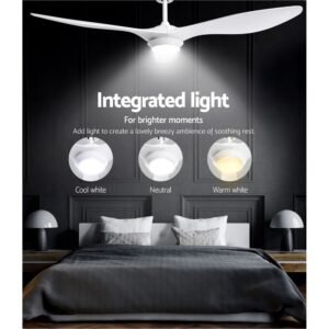 Devanti 52&Quot; Dc Motor Ceiling Fan With Led Light &Amp; Remote – Great Shop Close-Up Of The 3-Colour Led Light Display On Devanti White Ceiling Fan