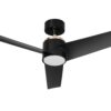 Devanti 52'' Ceiling Fan Dc Motor W/Light W/Remote - Black Finish Installed On A Clean White Lounge Room Ceiling.