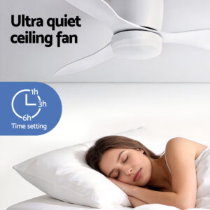Devanti 52&Quot; Dc Motor Ceiling Fan With Led Light White Product Image Great Shop