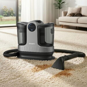 Devanti Carpet Washer Handheld Vacuum Cleaner 1700W cleaning a living room rug