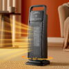 Devanti 2000W Ceramic Tower Heater In Glossy Black Front View