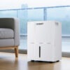 Devanti 30L/Day Dehumidifier Home Air Dryer In Premium White Finish Showing Hidden Front Display