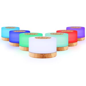 Devanti 500ml Light Wood Ultrasonic Aroma Diffuser on bedside table