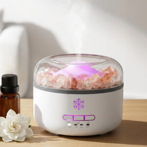 Devanti salt lamp aroma diffuser ultrasonic humidifier emitting cool mist with warm glowing LED light