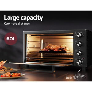 Devanti 60L Electric Convection Oven Rotisserie (2000W) Product Image Great Shop