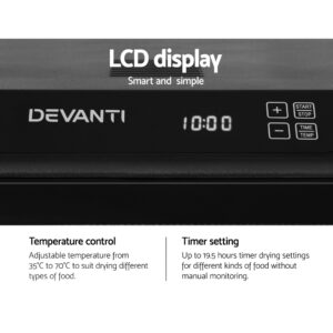 Devanti 6 Tray Food Dehydrator Stainless Steel Product Image Great Shop