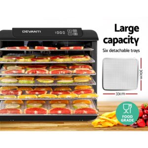 Removable 304 Stainless Steel Trays Inside The Food Dehydrator Loaded With Sliced Strawberries And Bananas