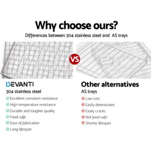 Devanti 6 Tray Food Dehydrator Stainless Steel Product Image Great Shop