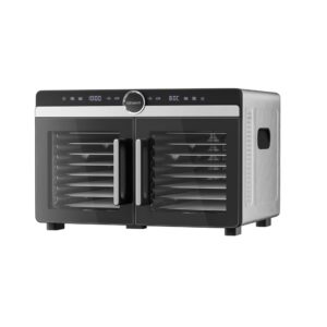 Devanti 16 tray food dehydrator stainless steel front view