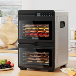 Devanti 12 Trays Food Dehydrator Dual-Zone Stainless – Great Shop Devanti 12 Trays Food Dehydrator Dual-Zone Stainless Product Image Great Shop