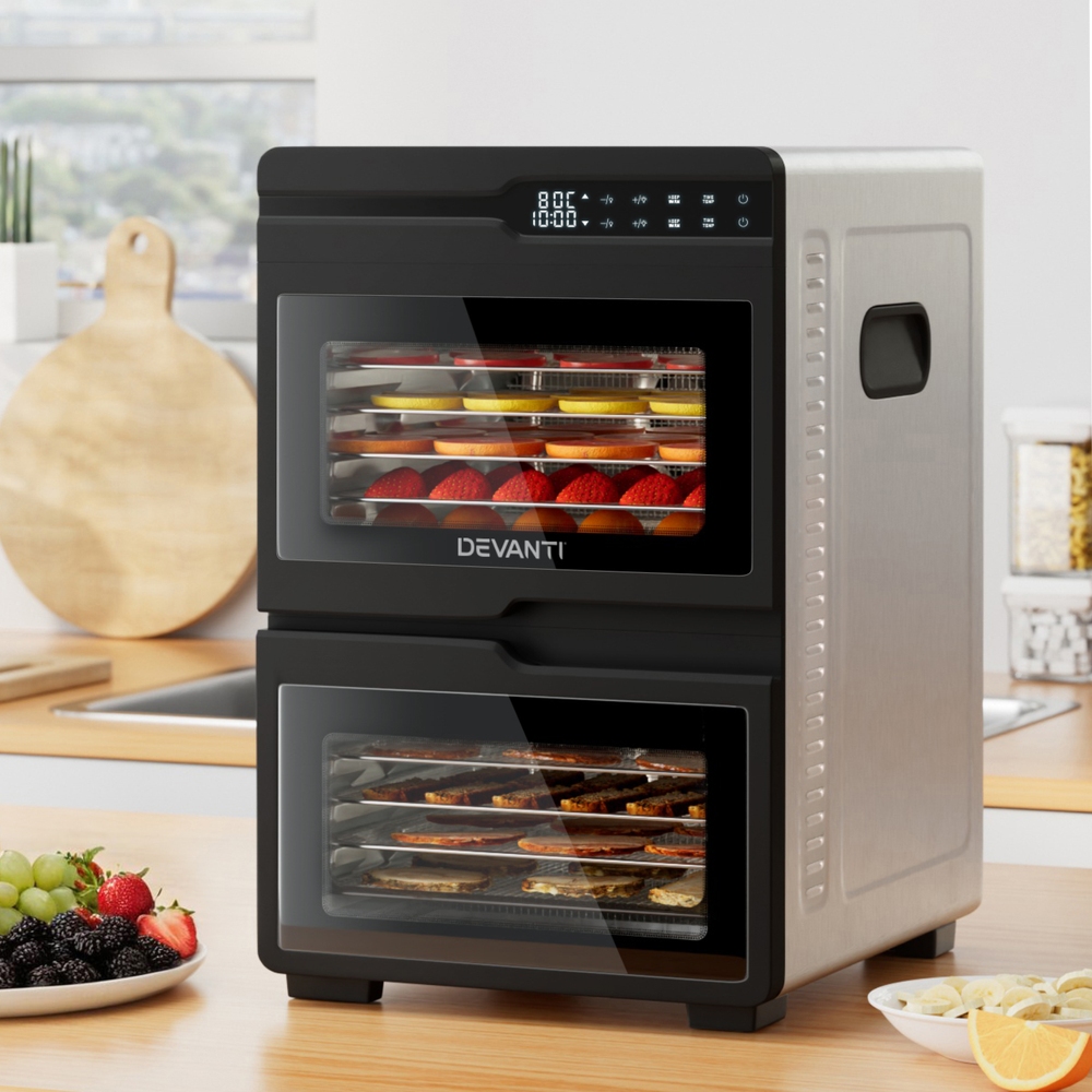 Devanti 12 Trays Food Dehydrator Dual-Zone Stainless – Great Shop Devanti 12 Trays Food Dehydrator Dual-Zone Stainless - Image 7