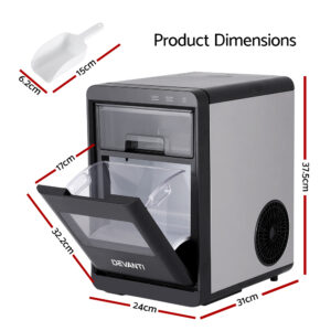 Devanti Countertop Nugget Ice Maker Machine 20Kg Product Image Great Shop