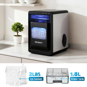 Control Panel And Self Cleaning Display Of Devanti Countertop Nugget Ice Maker Machine 20Kg