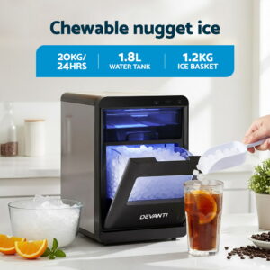 Soft Chewable Nugget Ice Scoop From Devanti Countertop Ice Maker Machine 20Kg