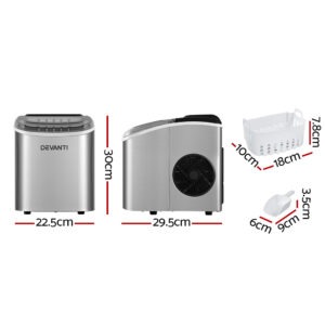 Devanti 12Kg Portable Ice Maker Machine With Self Cleaning – Great Shop Devanti 12Kg Portable Ice Maker Machine With Self Cleaning Product Image Great Shop