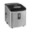 Premium Silver And Black Devanti 15Kg Ice Maker Machine Silver Operating On A Modern Marble Kitchen Benchtop