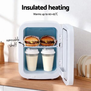 Glacio 12V 220V Portable Mini Fridge Cooler Warmer – Great Shop Open View Of A 12V 220V Portable Mini Fridge Revealing The Removable Shelf And Drinks Inside
