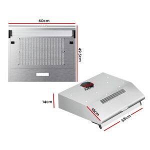 Devanti 600Mm Range Hood Stainless Steel Kitchen 60Cm Product Image Great Shop