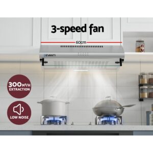 Devanti 600Mm Range Hood Stainless Steel Kitchen 60Cm Product Image Great Shop