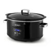 Devanti 8L Slow Cooker Electric Multi Cooker In Black On A Modern Kitchen Benchtop