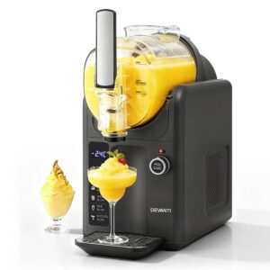 Devanti 5-in-1 slushie machine and ice cream maker in sleek grey front view