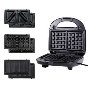 Devanti 3-In-1 Sandwich Press Waffle Maker &Amp; Grill Product Image Great Shop