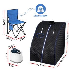 Devanti Portable Steam Sauna Tent 1000W Personal Home Spa Product Image Great Shop