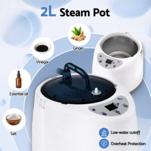 2L Steam Generator Pot With Digital Display Showing Temperature Levels For Portable Steam Sauna Tent.