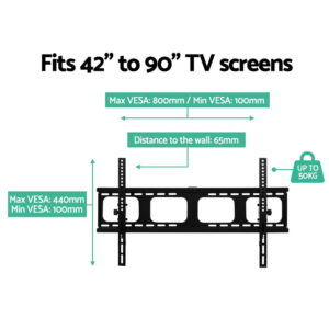 Artiss Tv Wall Mount Bracket With Tilt Adjustment And Vesa Support