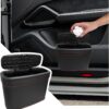 Car Trash Can With Lid | Leather Auto Dustbin Organizer – Great Shop Car Trash Can