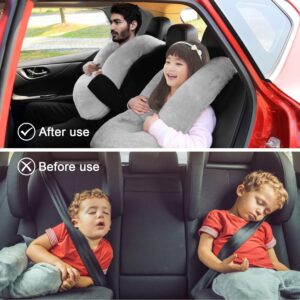 Kids Car Travel Pillow – Soft Cotton Support Cushion (Gray – Great Shop Kids Car Pillow