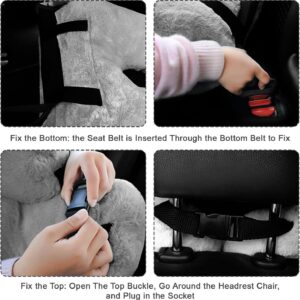 Kids Car Travel Pillow – Soft Cotton Support Cushion (Gray – Great Shop Kids Car Pillow