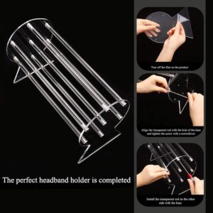 Side View Of The Empty Clear Acrylic Headband Organizer Displaying Its Minimalist Structural Design