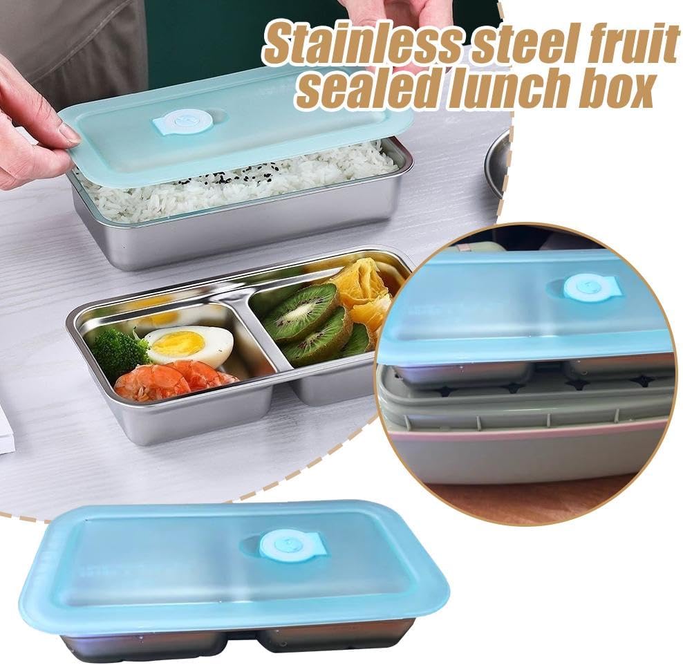 Stainless Steel Double Compartment Snack Containers – Great Shop Stainless Steel Snack Containers