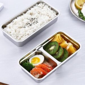 Stainless Steel Double Compartment Snack Containers – Great Shop Stainless Steel Snack Containers