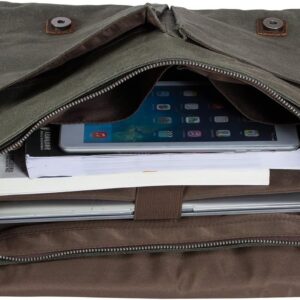 Leather Waxed Canvas Briefcase
