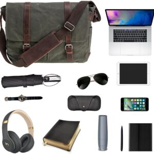 Leather Waxed Canvas Briefcase