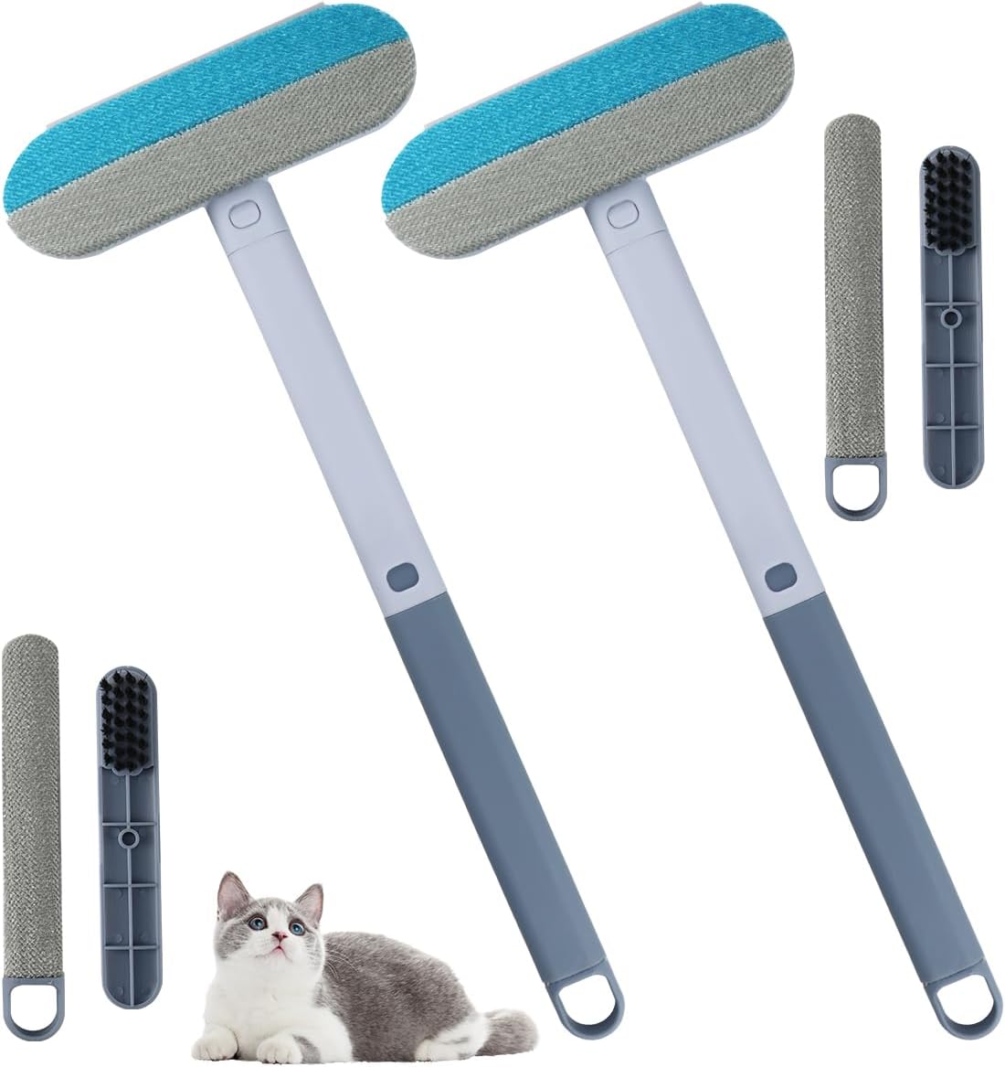4-In-1 Pet Hair Remover For Couch &Amp; Furniture (2-Pack) – Great Shop 4-In-1 Pet Hair Remover For Couch And Furniture 2-Pack Set In Light Blue And Grey Colors