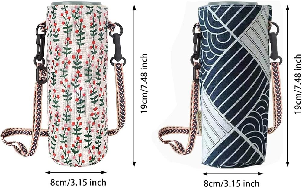 2-Pack Floral Water Bottle Carrier Bag With Strap – Great Shop Water Bottle Carrier Bag