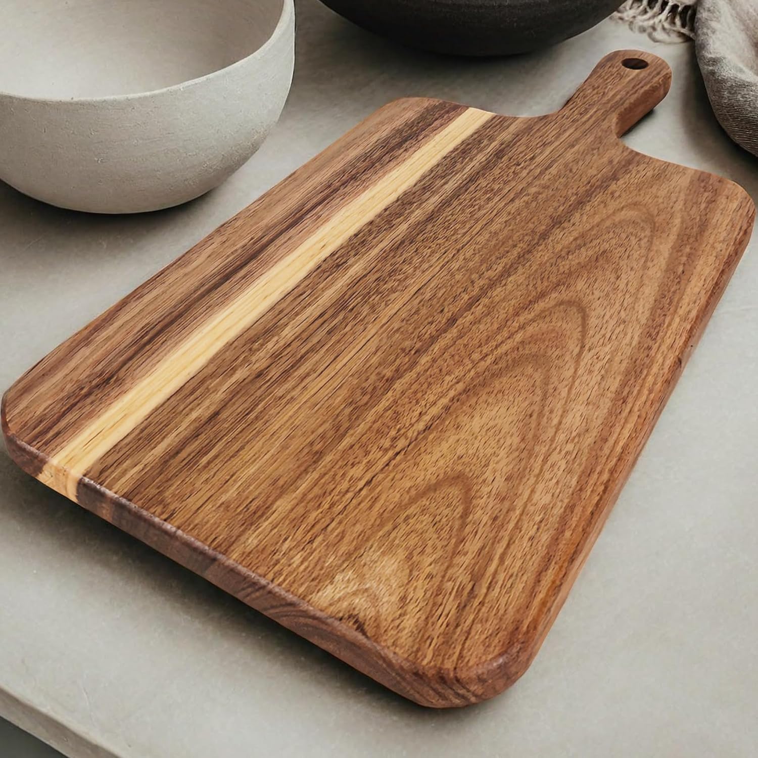 Acacia Wood Cutting Board With Handle | 35Cm X 18Cm – Great Shop Acacia Wood Cutting Board