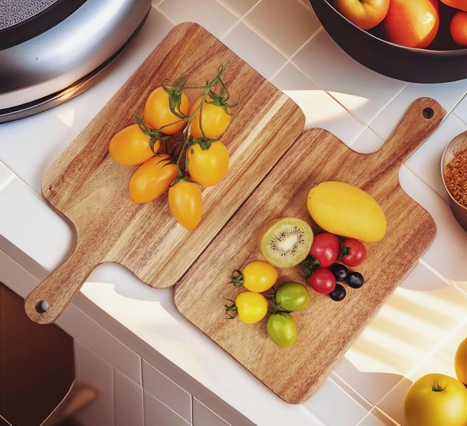 Acacia Wood Cutting Board With Handle | 35Cm X 18Cm – Great Shop Acacia Wood Cutting Board