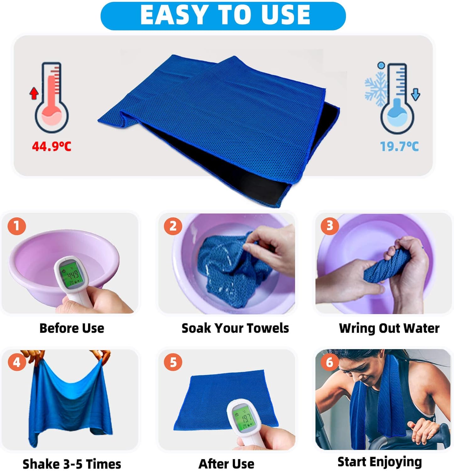 Cooling Towel 10-Pack | Instant Relief For Sports &Amp; Gym – Great Shop Cooling Towel